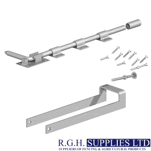 Double Gate Fastener Set with Throwover & Drop Bolt