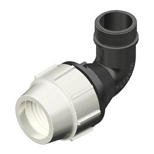 Plasson Mechanical Compression Fittings - 90 Degree Elbow with Threaded Male Offtake