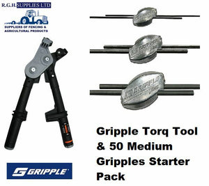 Gripple Plus Starter Pack Kit Wire Tensioning Torq Tool + 50 Medium Wire Joiners