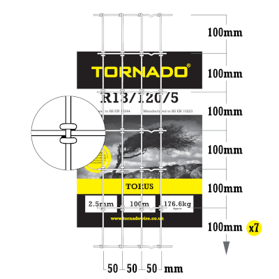 Tornado Wire 50M Roll of R13 120 5 High Tensile Horse Fence X