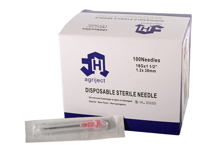 Agriject Poly Hub Needles - 18g x 1.5"