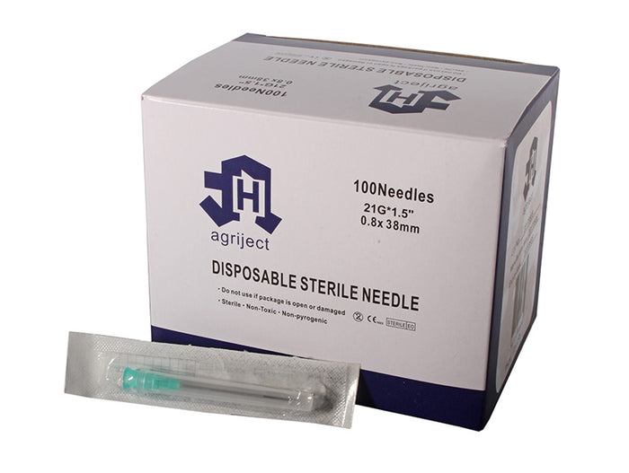 Agriject Poly Hub Needles - 21g x 1.5"