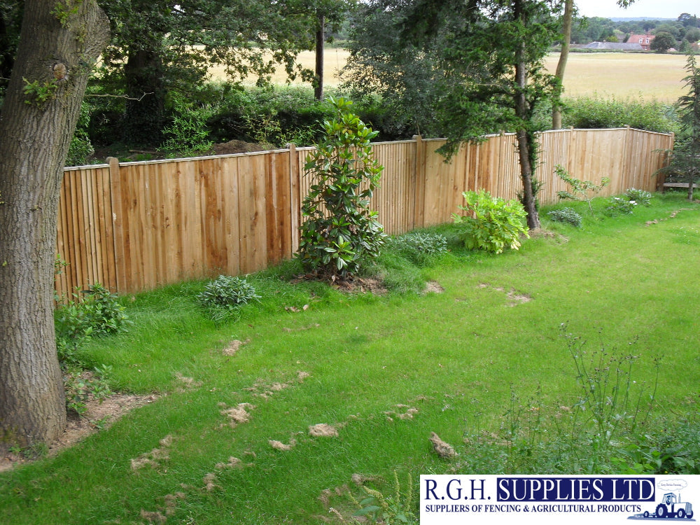 1.95m H x 3m W Bay Timber Closeboard Fencing including Counter & Cappi ...