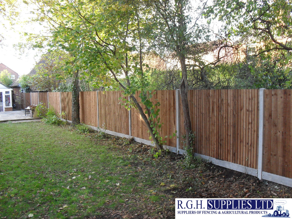 1.95m H x 3m W Bay Closeboard With Concrete Posts & Concrete gravel