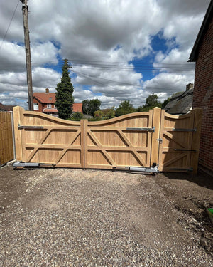 Solid Curved (Concave) Top Iroko TGV Gates