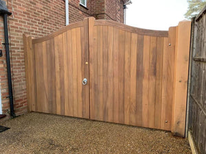 Solid Curved (Convex) Top Iroko TGV Gates