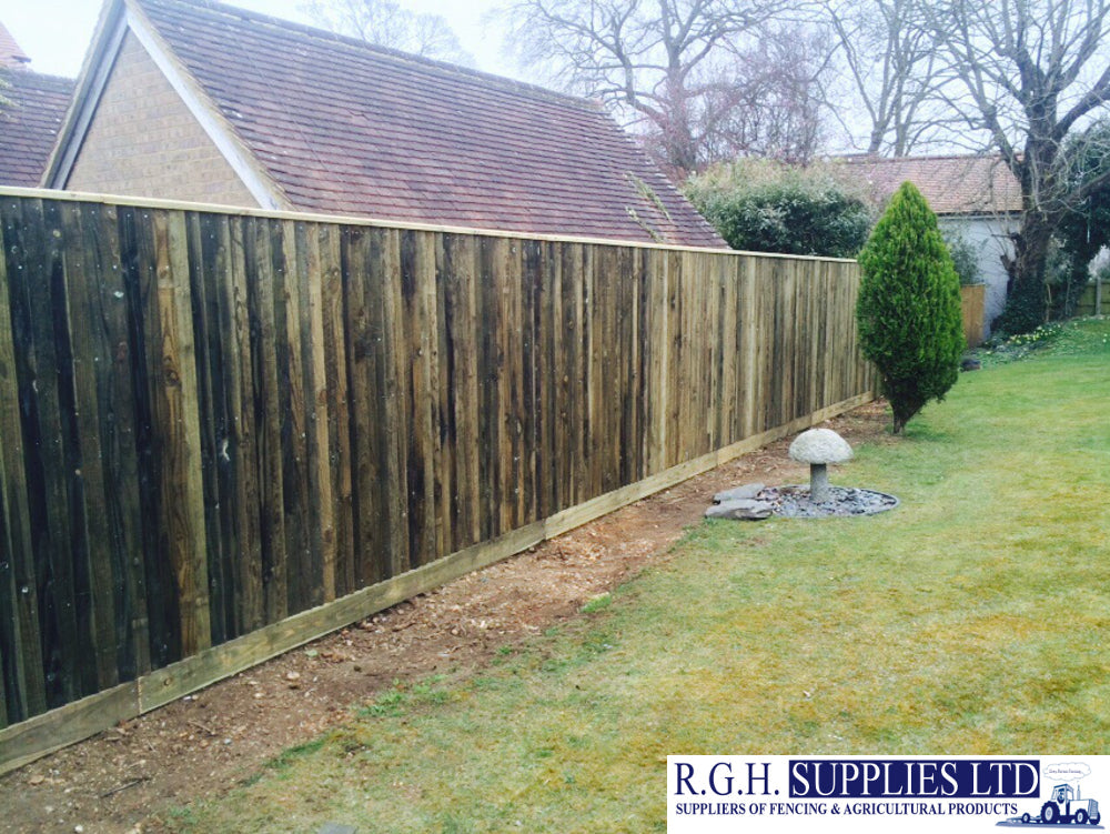 1.95m H x 3m W Bay Timber Closeboard Fencing including Counter & Cappi ...