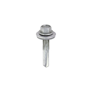 Metal Construction Heavy Section Screws - Hex - EPDM Washer - Self-Drilling - Exterior - Silver Organic