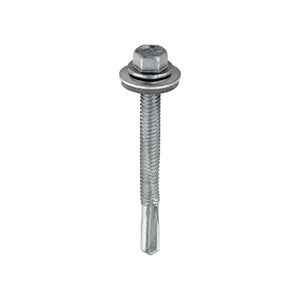 Metal Construction Heavy Section Screws - Hex - EPDM Washer - Self-Drilling - Exterior - Silver Organic