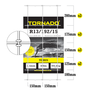 Tornado Wire 100M Roll of R13/192/15 High Tensile Deer Netting X Shaped Knot