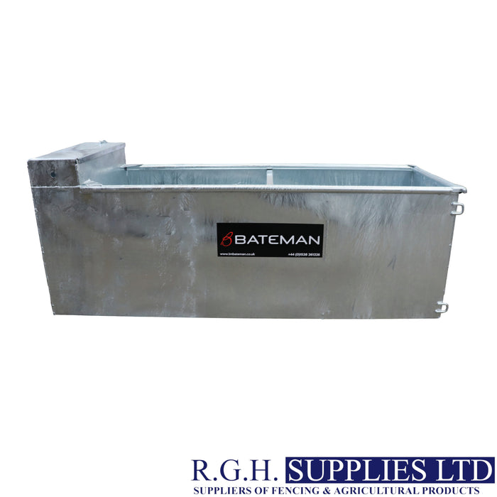 Medium Sized 600 x 600mm (2'x2') Galvanised Water Trough With Welded Service Box