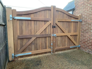 Solid Curved (Convex) Top Iroko TGV Gates