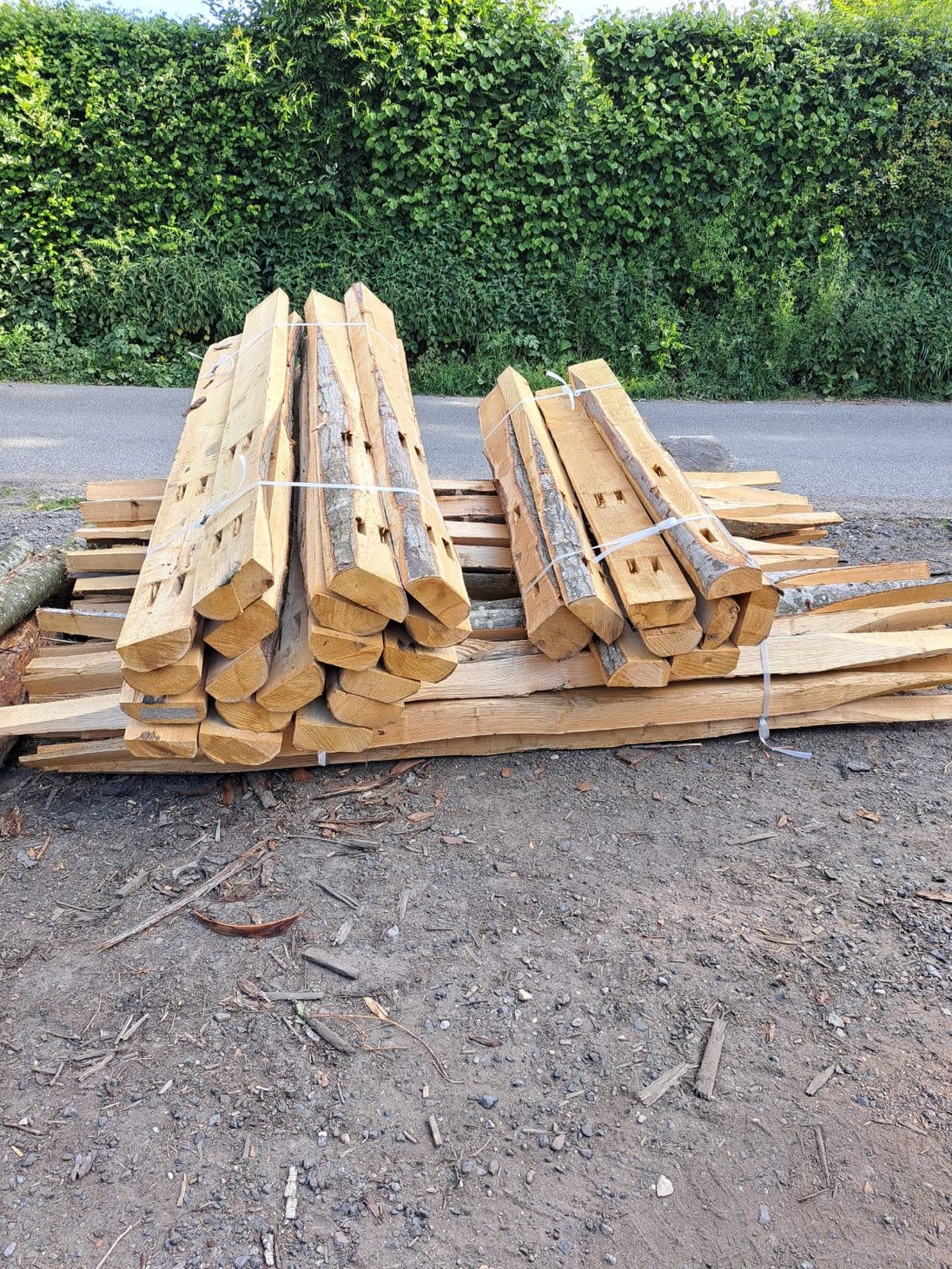 Chestnut Posts Rgh 7' Premium Cleft Post Morticed for 2 Rail Cleft Chestnut Post & Rail