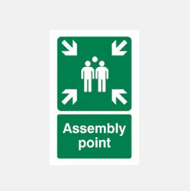 Assembly Point Sign 360x240x3mm Rigid Plastic