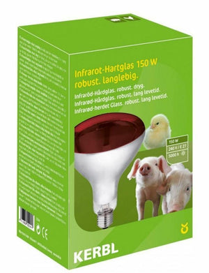 Kerbl Heat Lamp 150W Red - Livestock Poultry Reptile Dogs Infrared Basking