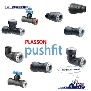 Plasson Pushfit Plumbing Fittings - Couplers Reducers Stop Taps - Water Fittings