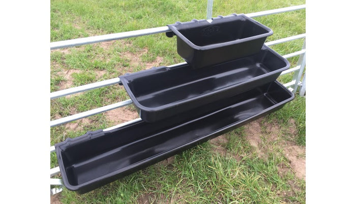 3 Sizes - Hook Over HDPE Plastic Feed Trough, Sheep, Cattle, Gates, Hurdles