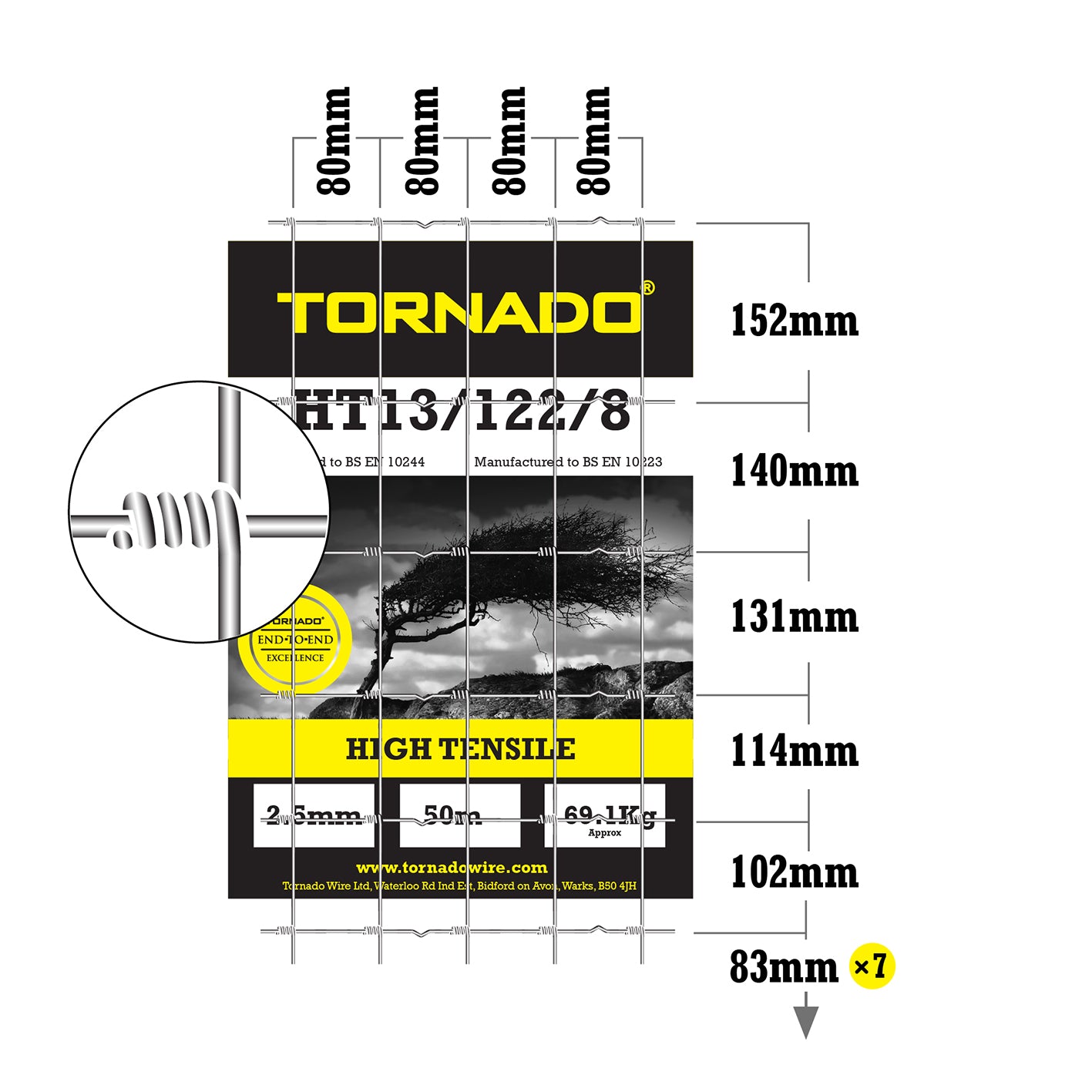 Tornado Wire 50M Rolls of HT13 122 8 High Tensile Equine Horse