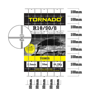 Tornado Wire 50M Rolls of R10/90/8 High Tensile Stock Fence X Shaped Knot Strong