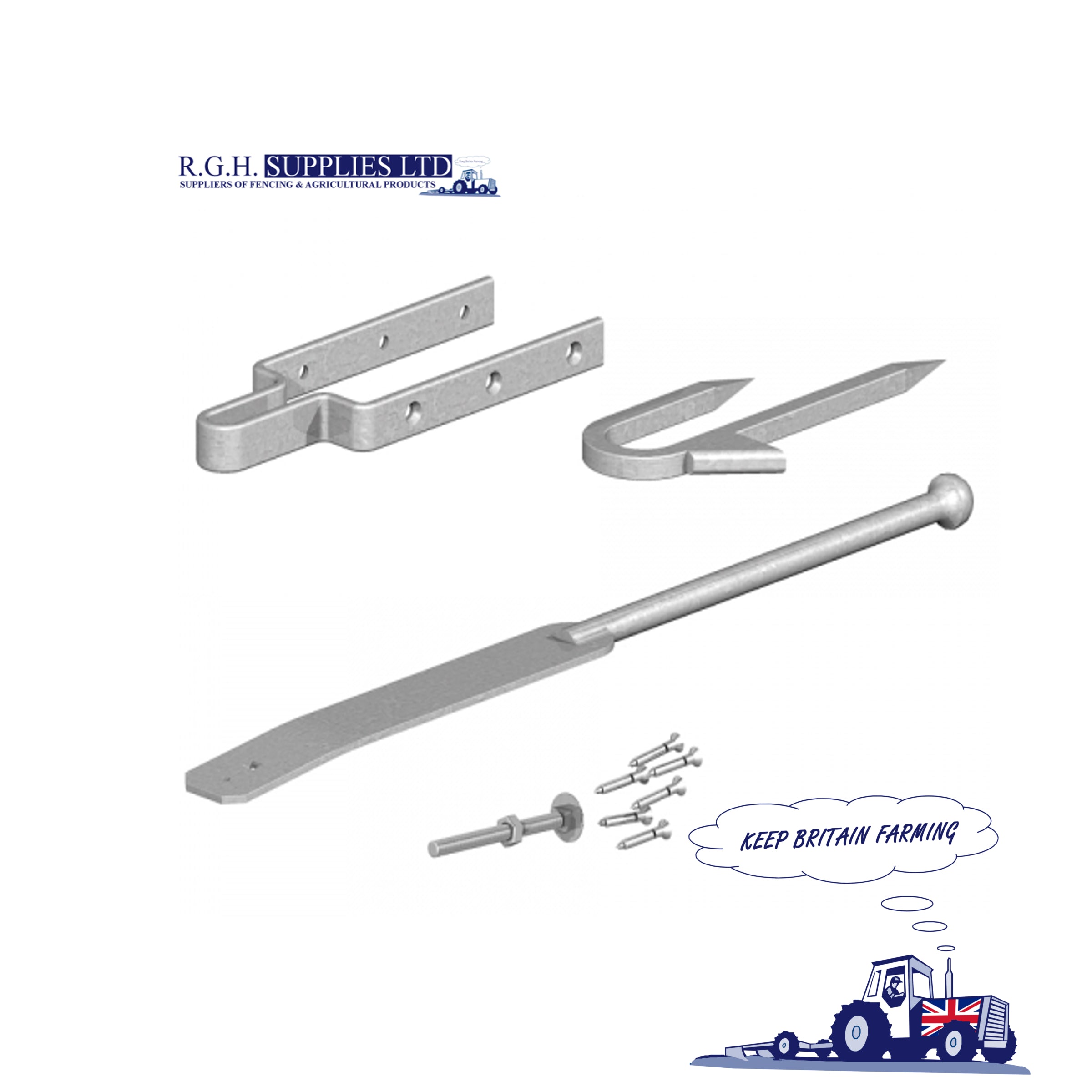 Spring Fastener Set With Staple Catch – Galvanised