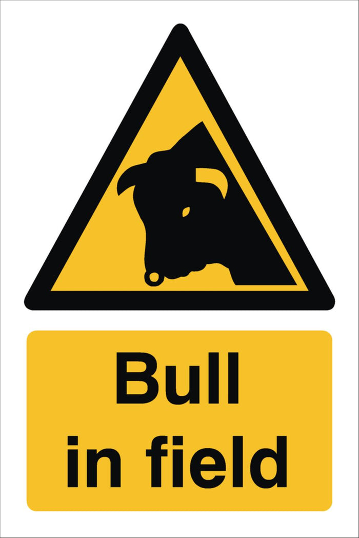 Bull In Field Sign 360x240x3mm Rigid Plastic