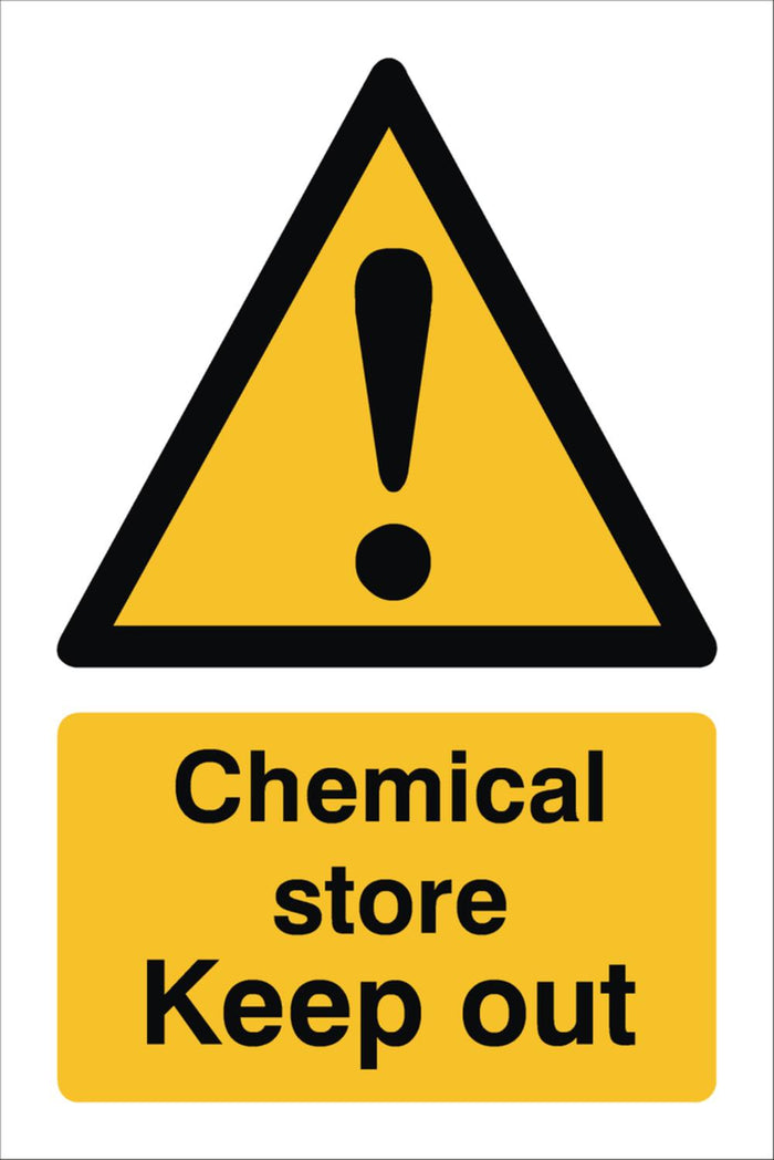 Chemical Store Keep Out Sign 360x240x3mm Rigid Plastic