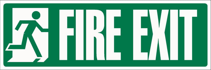 Fire Exit Sign 120x360x3mm Rigid Plastic