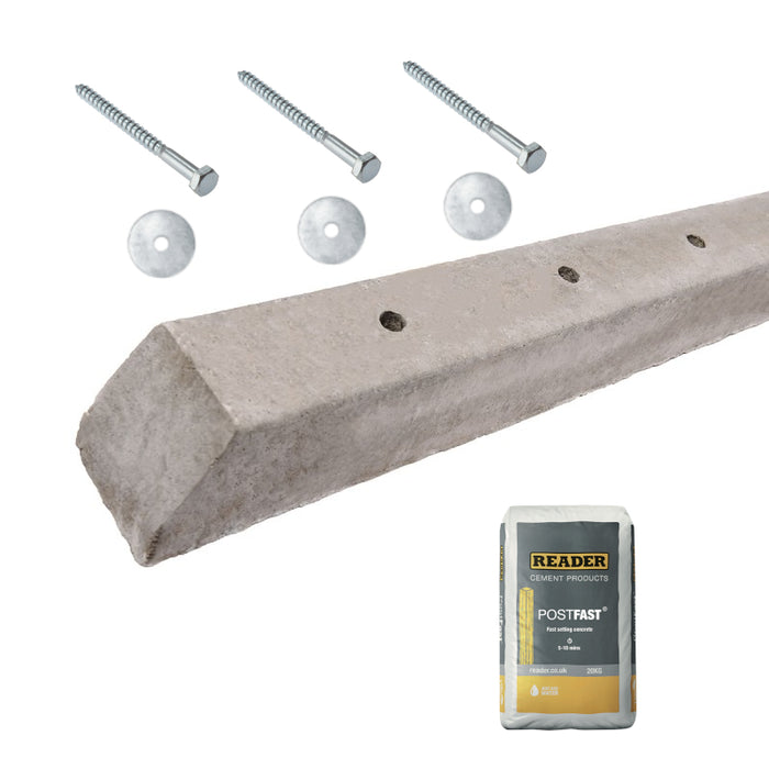 1.2m x 100 x 100mm Concrete Repair Spur Kit with Post Mix and Coach Screws