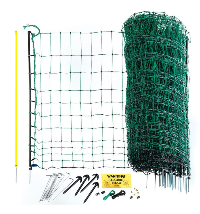 Poultry Net 108cm x 25m - Green. Single spike posts