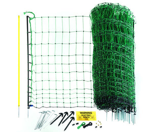 Poultry Net 108cm x 50m - Green. Double spike posts.