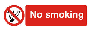 No Smoking Sign 120x360x3mm Rigid Plastic