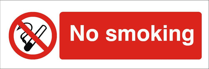 No Smoking Sign 120x360x3mm Rigid Plastic