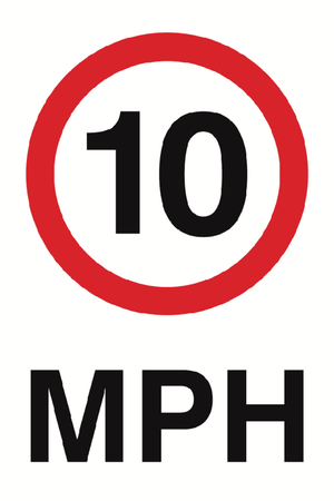 10 MPH Sign 360x240x3mm Rigid Plastic