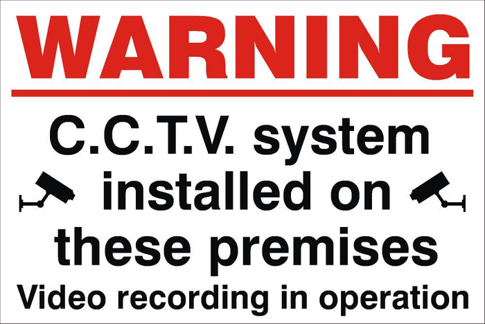 Warning CCTV System Installed On These Premises Sign 240x360x3mm Rigid Plastic