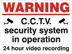 Warning CCTV System In Operation Sign 360x480x3mm Rigid Plastic